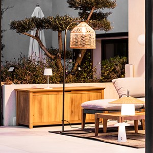 Lampadaire d'extérieur beige selma