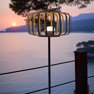 Lampadaire sans fil beige standy bambou