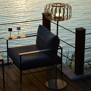 Lampadaire sans fil beige standy bambou