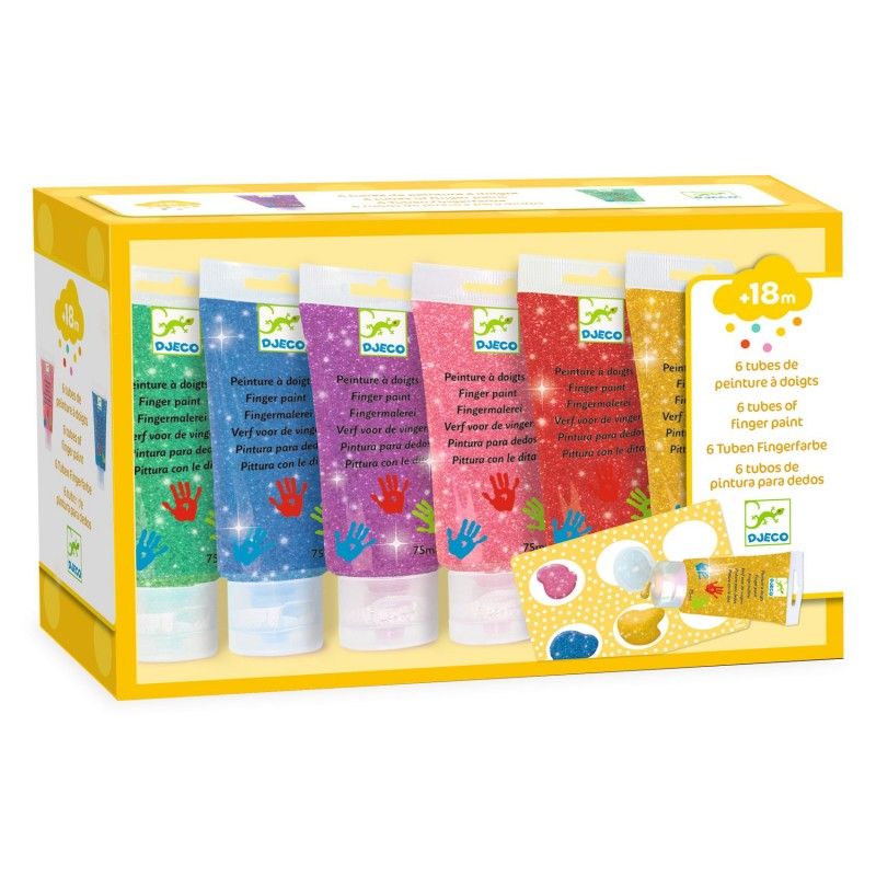 JOUET DJECO - 6 TUBES PEINTURE DE DOIGTS