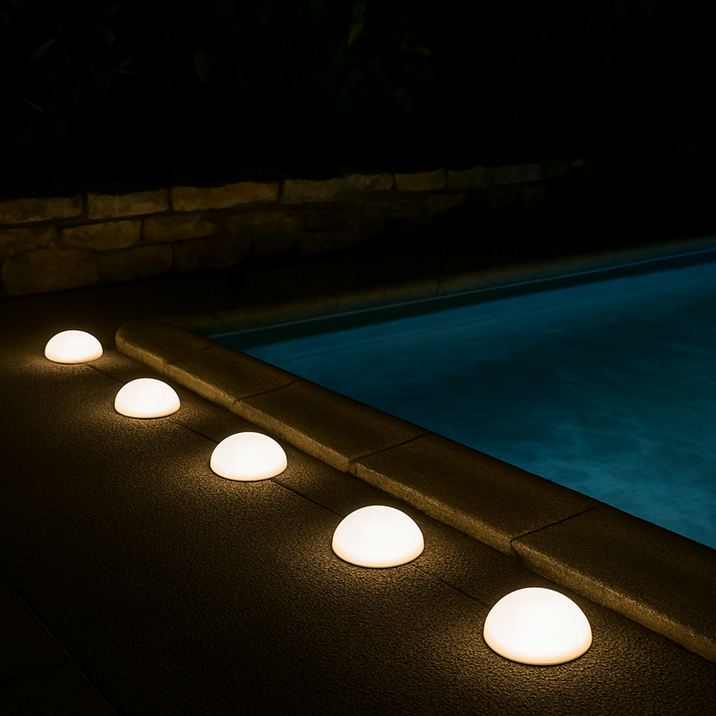 Demi boules solaires à piquer half moon