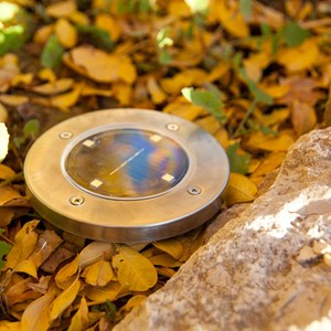 Lot de 8 spots solaires ronds argent decky