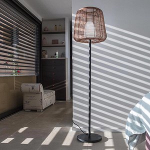 Lampadaire ext filaire bois boheme