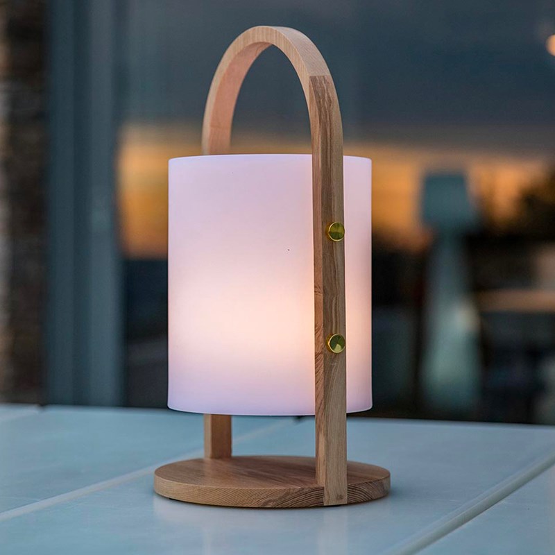 Lanterne sans fil led bois woody