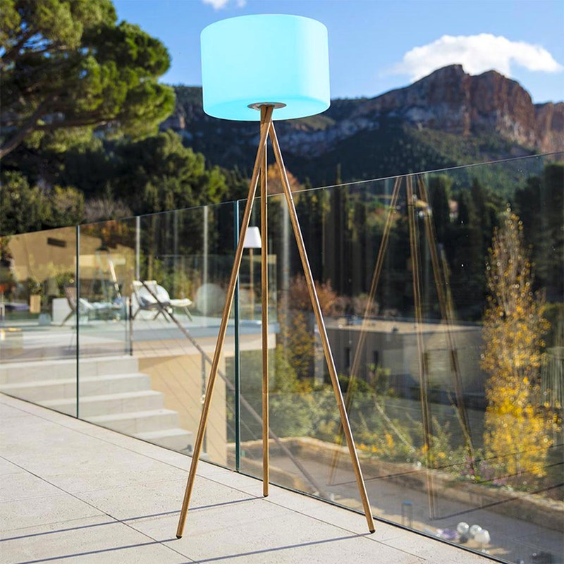 Lumisky - Lampadaire sans fil led tamboury wood