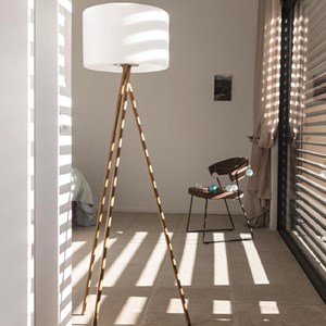 Lampadaire sans fil led tamboury wood