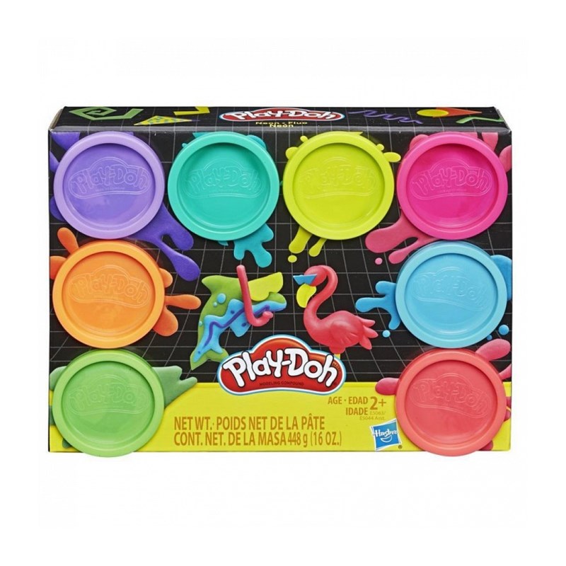 Playdoh 8 pots couleurs fluo