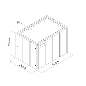 Jardinière acanta - mélèze - 41 x 28 x 28 cm