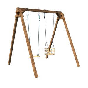 Portique en bois carré 2 agrès avec bala