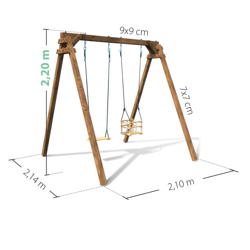 Habitat Et Jardin – Portique en bois Eden – 2 balançoires en Habitat Et Jardin – Portique en bois Eden – 2 balançoires en