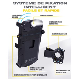 Support téléphone avec batterie intégrée