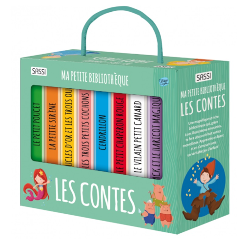 Sassi Junior - Petite bibliothèque bébé les contes multicolore 22x18 cm