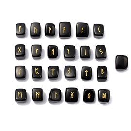 Runes en obsidienne noire