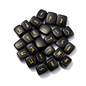 Runes en obsidienne noire