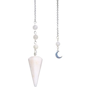 Pendule hexagonal pierre de lune et lune