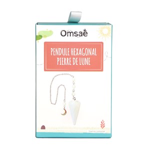 Pendule hexagonal pierre de lune et lune