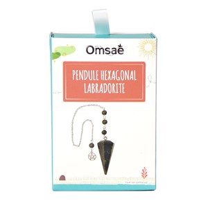 Pendule hexagonal labradorite pentacle