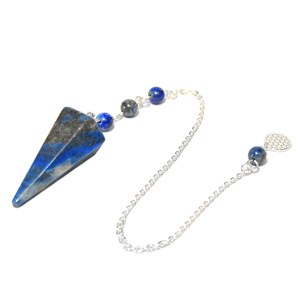 Pendule hexagonal lapis lazulli fleur