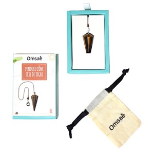 Pendule cône lisse en œil de tigre