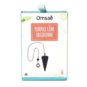Pendule cône lisse en obsidienne noire