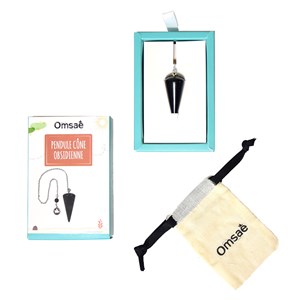 Pendule cône lisse en obsidienne noire