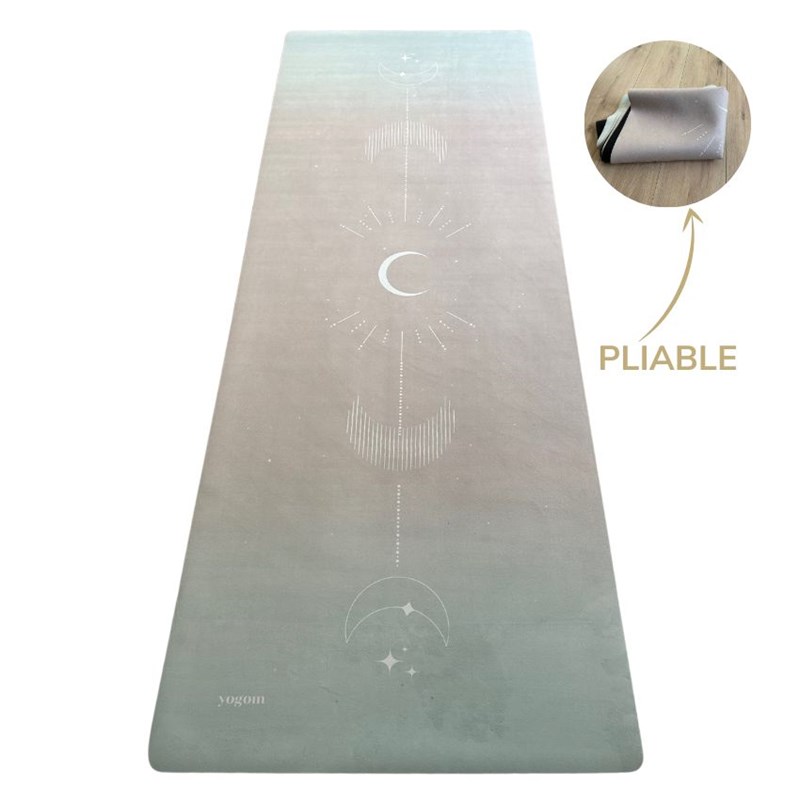 YOGOM - Tapis de yoga voyage lune beige