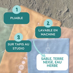 Tapis de yoga voyage totem jaune or