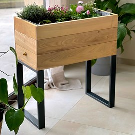 Potager aubade en acacia pieds acier