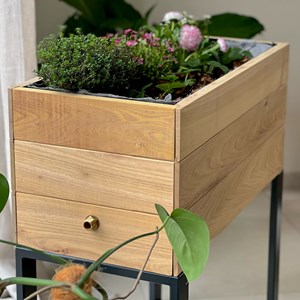 Potager aubade en acacia pieds acier