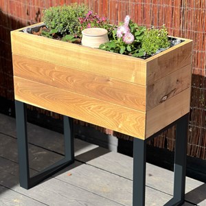 Potager aubade en acacia pieds acier