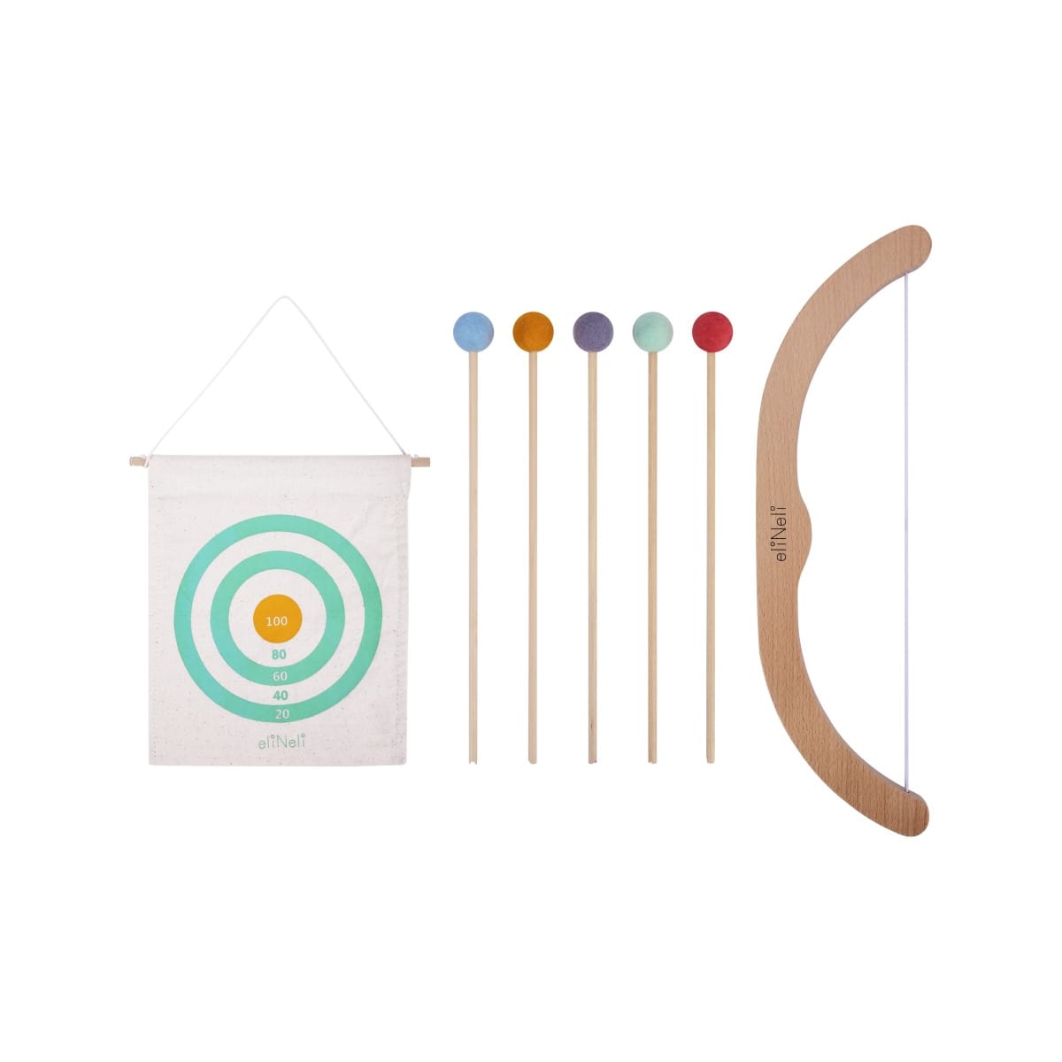 Jouet de tir à l’arc en bois, arc et flèches