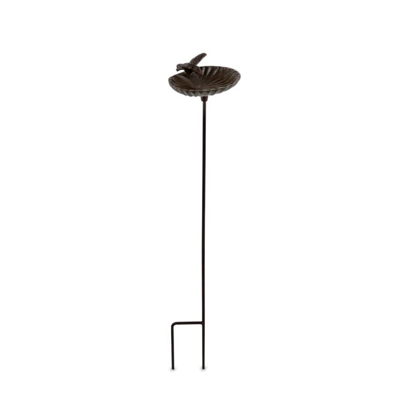 Abreuvoir Oiseau sur Pied Fonte Marron 27.5x19x39cm