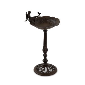 Abreuvoir oiseau ange sur pied fonte