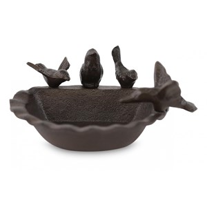 Abreuvoir 4 oiseaux fonte fonte marron -