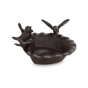 Abreuvoir 4 oiseaux fonte fonte marron -