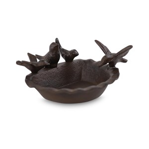 Abreuvoir 4 oiseaux fonte fonte marron -