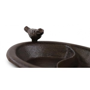 Abreuvoir 2 oiseaux fonte fonte marron -