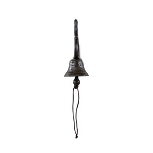 Cloche 2 oiseaux fonte fonte marron -