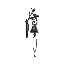 Cloche oiseau fonte fonte marron -