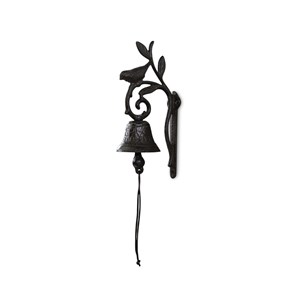 Cloche oiseau fonte fonte marron -