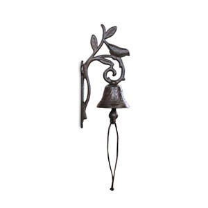 Cloche oiseau fonte fonte marron -