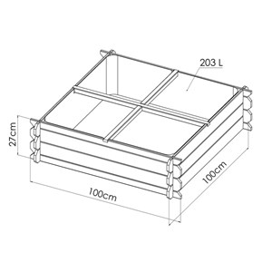 Carré potager en bois 203l basil