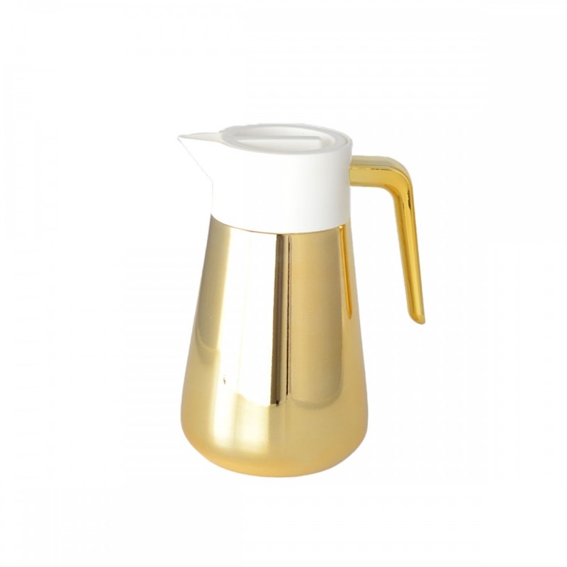 Cafetière isotherme dorée et blanche 1l
