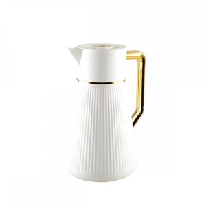 Cafetière blanche avec anse dorée 1l