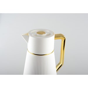 Cafetière blanche avec anse dorée 1l