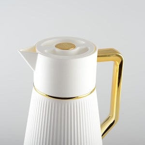 Cafetière blanche avec anse dorée 1l
