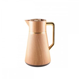 Cafetière bois avec anse dorée 1l