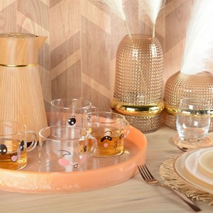 Cafetière bois avec anse dorée 1l