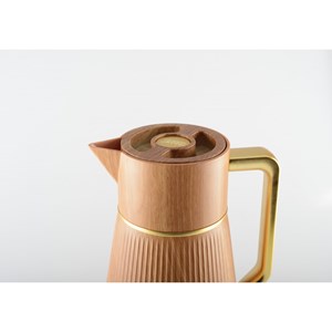Cafetière bois avec anse dorée 1l