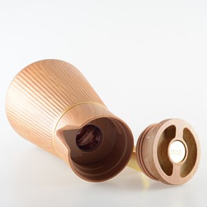 Cafetière bois avec anse dorée 1l